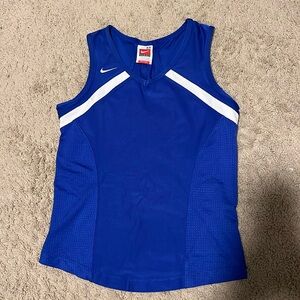 Nike FIT DRY work out, running tank top. Size xs (0-2). Blue with white